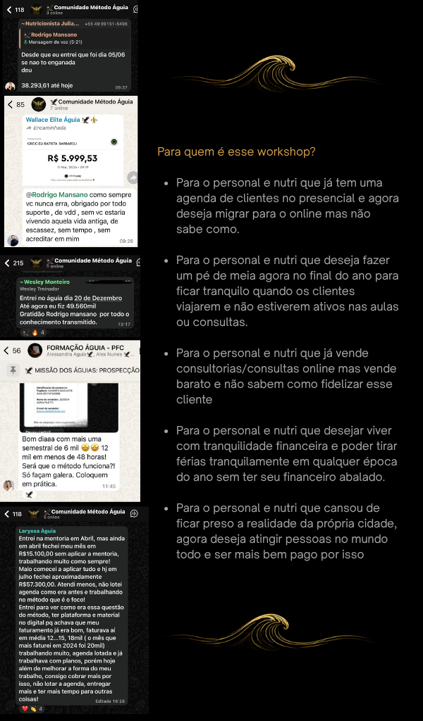 Workshop a onda lucrativa